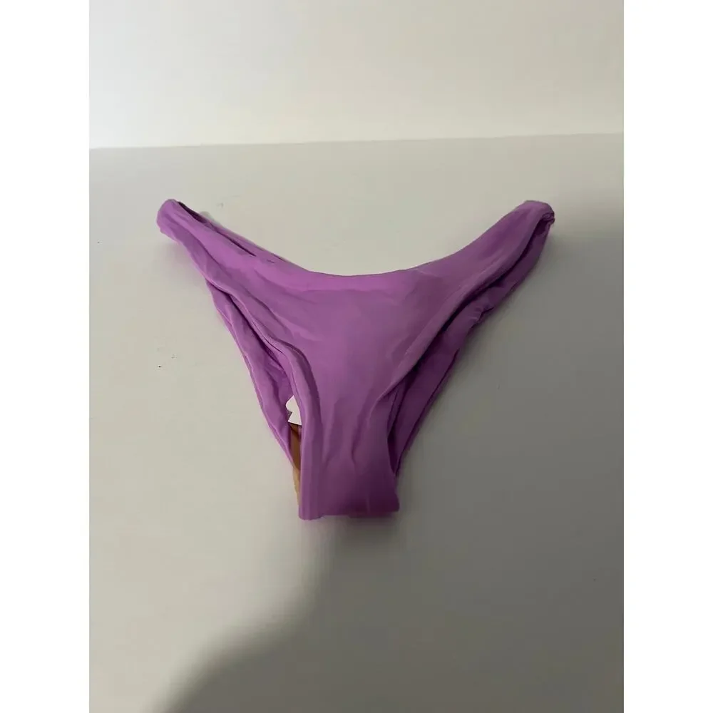 NWT L*Space Women's Cabana Bitsy Bikini Swim Bottom High Leg Jewel Purple Size S